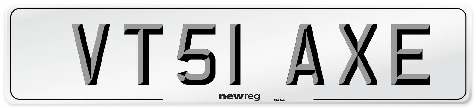 VT51 AXE Number Plate from New Reg